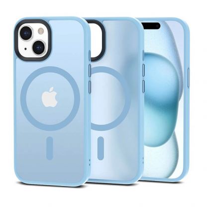 Tech-Protect MagMat MagSafe Case - хибриден удароустойчив кейс с MagSafe за iPhone 15 (син-мат)