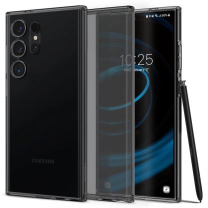 Spigen Liquid Crystal Case - тънък силиконов (TPU) калъф за Samsung Galaxy S24 Ultra (сив) 