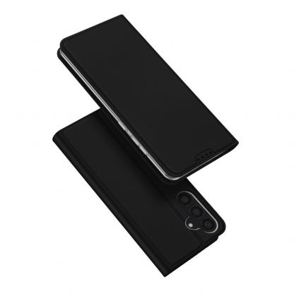 Dux Ducis Skin Pro Case - кожен калъф с поставка и отделение за кр. карти за Samsung Galaxy S24 (черен)