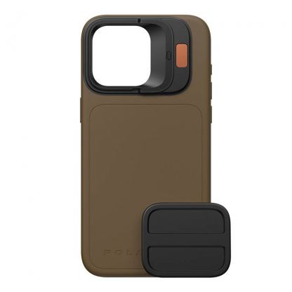 PolarPro LiteChaser Case - хибриден удароустойчив кейс с MagSafe за iPhone 15 Pro Max (кафяв) 