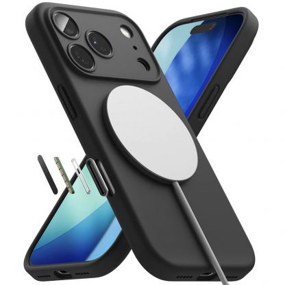 Силиконов (TPU) калъф с MagSafe за iPhone 17 Pro Max - Ringke Silicone Magnetic MagSafe Case (черен)