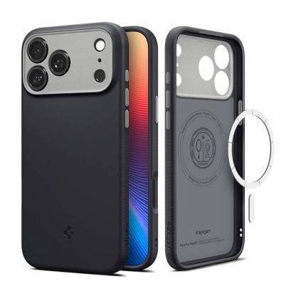 Силиконов (TPU) калъф с висока степен на защита с MagSafe за iPhone 17 Pro - Spigen Nano Pop MagSafe Case (черен)