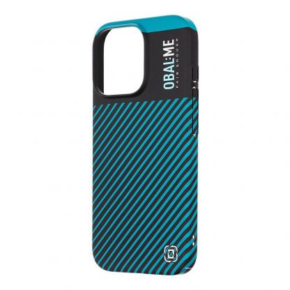 Поликарбонатов кейс за iPhone 16 Pro - OBALME Flossy Stripes Hard Case (черен-зелен)