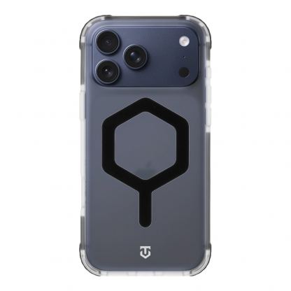 Хибриден удароустойчив кейс с MagSafe за iPhone 17 Pro Max - Tactical MagForce Hexagon Cover (черен-прозрачен)