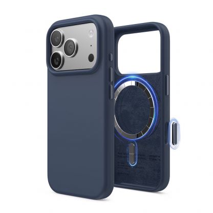 Силиконов (TPU) калъф с MagSafe за iPhone 17 Pro - Elago Magnetic Soft Silicone Case (тъмносин)
