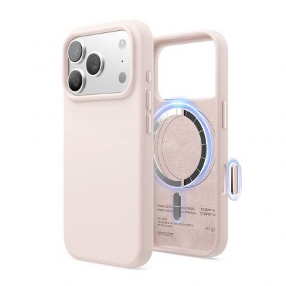 Силиконов (TPU) калъф с MagSafe за iPhone 17 Pro - Elago Magnetic Soft Silicone Case (бледорозов)