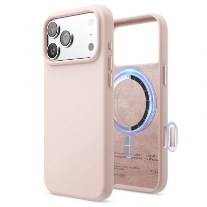 Силиконов (TPU) калъф с MagSafe за iPhone 17 Pro Max - Elago Magnetic Soft Silicone Case (бледорозов)