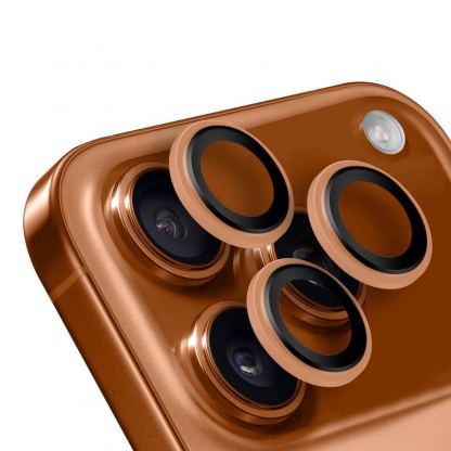 Предпазни стъклени лещи за камерата на iPhone 17 Pro, iPhone 17 Pro Max - OBALME Tempered Glass Camera Lens Protector (оранжев)