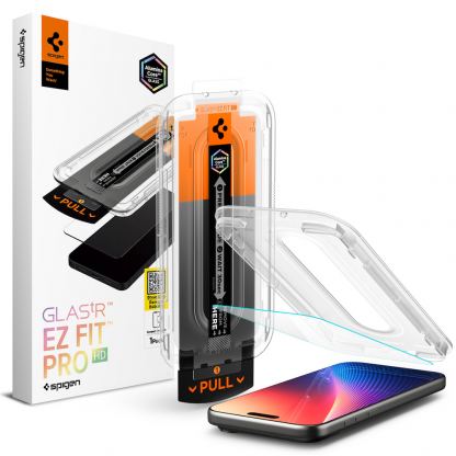 Стъклено защитно покритие за дисплея на iPhone 16 Pro, iPhone 17, iPhone 17 Pro - Spigen Glass tR EZ Fit Pro HD Tempered Glass (прозрачен)