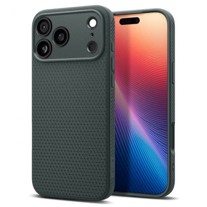 Удароустойчив силиконов (TPU) калъф за iPhone 17 Pro Max - Spigen Liquid Air Case (зелен)