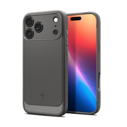 Удароустойчив силиконов (TPU) калъф с MagSafe за iPhone 17 Pro - Spigen Rugged Armor MagSafe Case (сив)