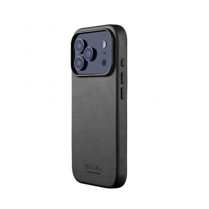 Премиум кожен (естествена кожа) кейс с MagSafe за iPhone 17 Pro - Mujjo Full Leather MagSafe Case (черен)