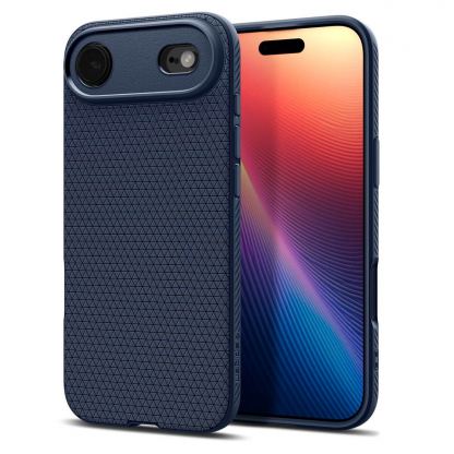 Удароустойчив силиконов (TPU) калъф за iPhone 17 Air - Spigen Liquid Air Case (тъмносин)