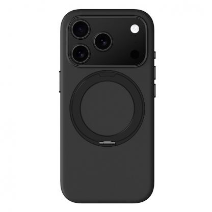 Силиконов (TPU) калъф с MagSafe за iPhone 17 Pro Max - AmazingThing Cloudie MagSpin Magnetic Soft Silicone Case (черен)