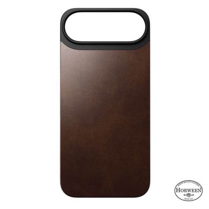 Магнитен кожен (естествена кожа) гръб с MagSafe за iPhone 17 Air - Nomad Magnetic Horween Leather Back (тъмнокафяв)