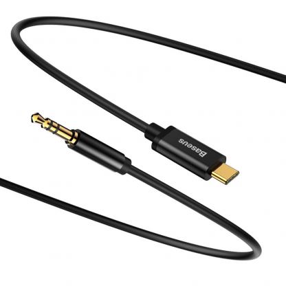 USB-C към 3.5 мм аудио кабел (120 см) - Baseus USB-C to Audio 3.5 mm Cable (черен)