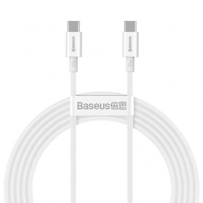 Здрав кабел за бързо зареждане за устройства с USB-C порт (200 см) - Baseus Superior USB-C to USB-C Cable PD 2.0 100W (CATYS-C02) (бял)