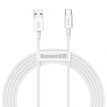 USB-C кабел с бързо зареждане за устройства с USB-C порт (200 см) - Baseus Superior USB-A to USB-C Cable 66W (CATYS-A02) (бял) 