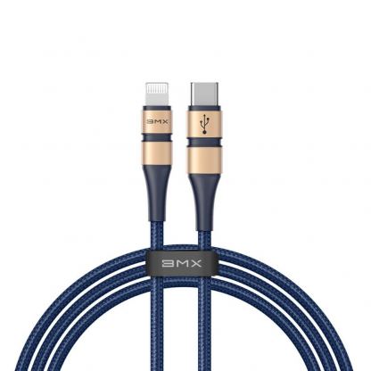 MFI сертифициран USB-C към Lightning кабел за Apple устройства с Lightning порт (120 см) - Baseus BMX Double-Deck USB-C to Lightning Cable PD 18W (син)