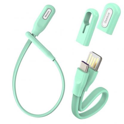 Кабел за устройства с USB-C порт (22 см) - Baseus Bracelet USB-C Cable (CATFH-06A) (зелен)