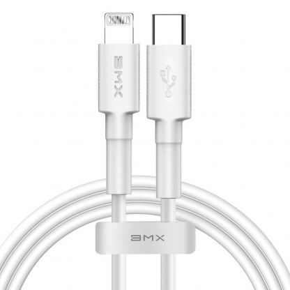 MFI сертифициран USB-C към Lightning кабел за Apple устройства с Lightning порт (180 см) - Baseus BMX Mini USB-C to Lightning Cable PD 18W (CATLSW-B02) (бял)