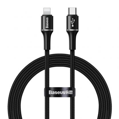 USB-C към Lightning кабел за Apple устройства с Lightning порт (100 см) - Baseus Halo USB-C to Lightning Cable (CATLGH-01) (черен)
