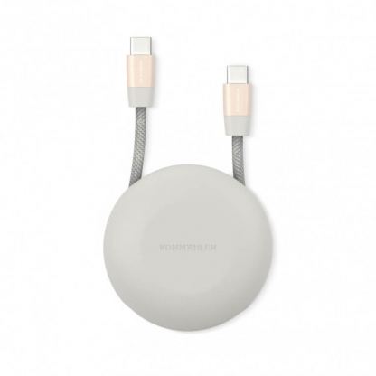 USB-C към USB-C 2.0 плетен кабел за устройства с USB-C порт (100 см) - Vonmahlen Premium Cable USB-C to USB-C (розово злато)