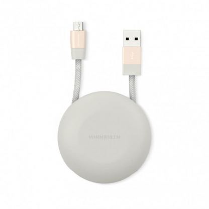 USB-A към microUSB 2.0 плетен кабел за устройства с USB-C порт (100 см) - Vonmahlen Premium Cable USB-A to microUSB (розово злато)