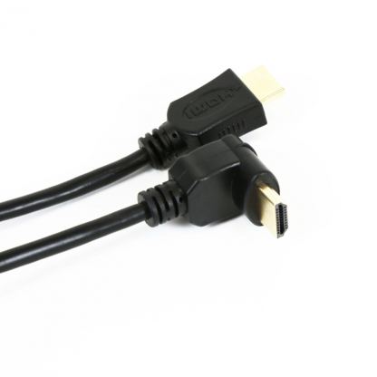 HDMI кабел за мобилни устройства (1.5 метра) - Omega HDMI Cable v1.4 Gold Angular (черен)