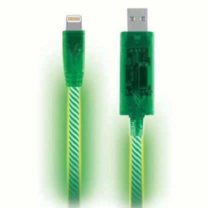 Светещ кабел за iPhone, iPad и устройства с Lightning порт - Pilot Electronics Electro Luminescent Cable (зелен)
