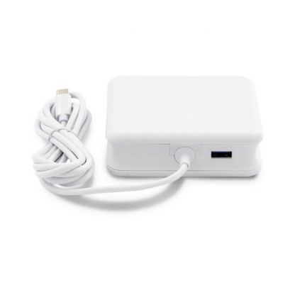 Захранване за ел. мрежа с вграден USB-C кабел за зареждане на компютри с USB-C порт и допълнителен USB изход за зареждане на мобилни устройства - LMP USB-C Power Adapter 61W
