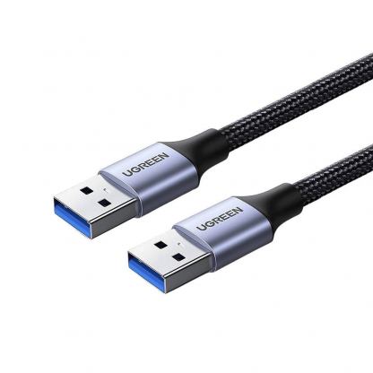 Здрав USB кабел с въжена оплетка (мъжко-мъжко) (100 см) - Ugreen USB-A 3.0 Male to USB-A 3.0 Male USB Cable (черен)