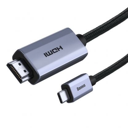 Кабел с поддръжка на 4K за свързване от USB-C към HDMI (200 см) - Baseus 4K 60Hz USB-C to HDMI Cable (WKGQ010101) (черен)