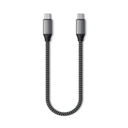 Satechi USB-C to USB-C Charging Cable 100W - USB-C към USB-C кабел за устройства с USB-C порт (25 см) (сив)