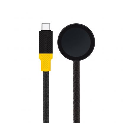 USB-C кабел с магнитен конектор за зареждане на Apple Watch (100 см) - Tactical Recce 3:20 Apple Watch Inductive Cable (черен-жълт)