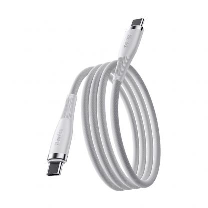 Кабел с въжена оплетка и бързо зареждане за устройства с USB-C порт - Benks PowerWeave USB-C to USB-C Braided Cable 100W PD (100 см) (бял)