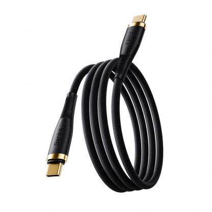 Кабел с въжена оплетка и бързо зареждане за устройства с USB-C порт - Benks PowerWeave USB-C to USB-C Braided Cable 100W PD (100 см) (черен)