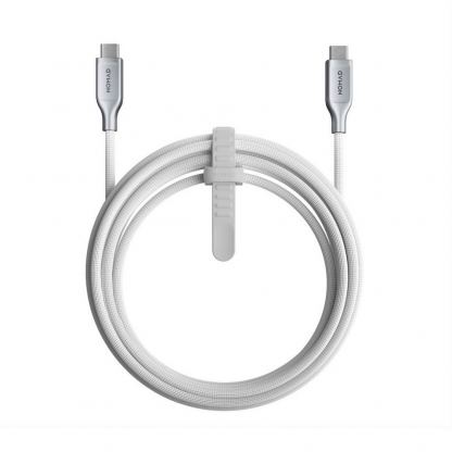 Здрав кевларен USB-C към USB-C кабел за MacBook и устройства с USB-C порт (150 см) - Nomad Kevlar USB-C to USB-C Charging Cable 240W (бял)