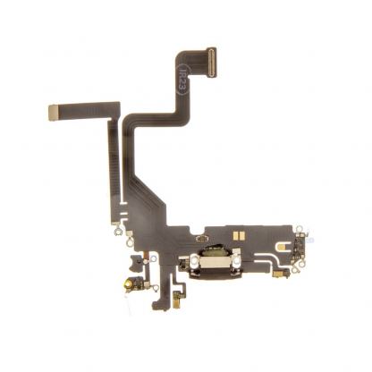 Оригинален резервен лентов кабел с USB-C конектора и долните микрофони за iPhone 15 Pro - Apple iPhone 15 Pro System Connector and Flex Cable (черен)