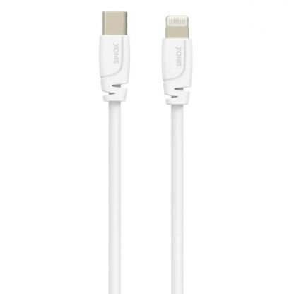 Sinox USB-C to Lightning Cable PD 20W - USB-C към Lightning кабел за Apple устройства с Lightning порт (100 см) (бя;)