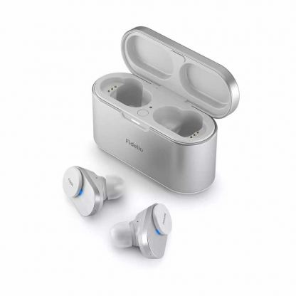 Безжични блутут слушалки със зареждащ кейс и активно шумоизолиране - Philips Fidelio T1 TWS ANC In-Ear Bluetooth Earphones (сребрист)