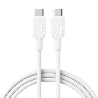 Кабел с бързо зареждане за устройства с USB-C порт  - Anker 310 USB-C to USB-C Cable 240W (90 см) (бял)