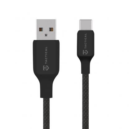 Здрав кабел с въжена оплекта за устройства с USB-C порт - Tactical Stitch Thread USB-A to USB-C Cable 15W (200 см) (черен)