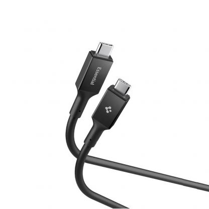 Кабел с бързо зареждане за устройства с USB-C порт - Spigen Essential USB-C to USB-C Cable 100W (черен) (100 см)
