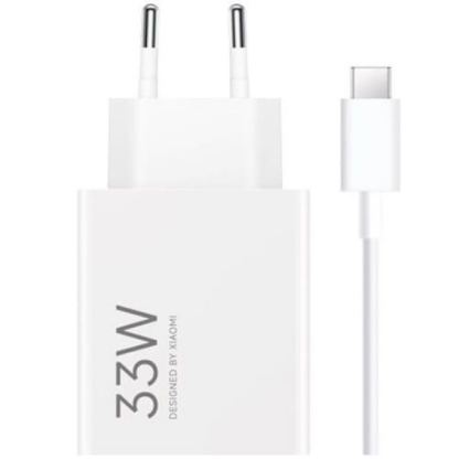 Захранване за ел. мрежа с USB-A изход с технология за бързо зареждане и USB-C кабел - Xiaomi Wall Charger USB-A 33W MDY-16-EF + USB-C Cable (бял)