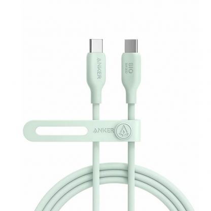 Кабел с бързо зареждане за устройства с USB-C - Anker 544 Bio-Based USB-C to USB-C Cable 140W (зелен) (90 см)