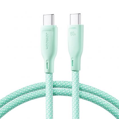 Кабел с въжена оплетка и бързо зареждане за устройства с USB-C порт - Joyroom Multi-Color Series USB-C to USB-C Cable 60W PD (зелен) (100 см)