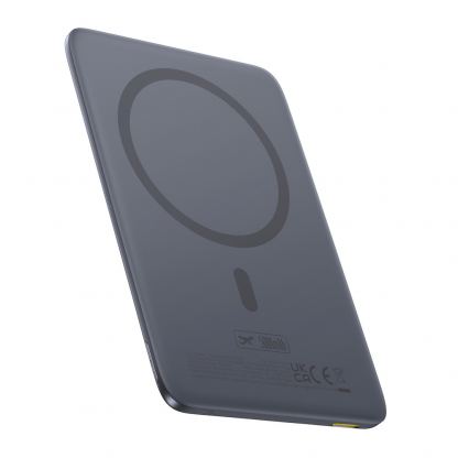Ултратънка преносима външна батерия с USB-C изход и безжично зареждане с MagSafe - Baseus PicoGo AM41 Ultra Slim Magnetic Wireless Charging Power Bank 5000 mAh 20W (сив)