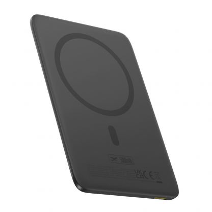 Ултратънка преносима външна батерия с USB-C изход и безжично зареждане с MagSafe - Baseus PicoGo AM41 Ultra Slim Magnetic Wireless Charging Power Bank 5000 mAh 20W (черен)