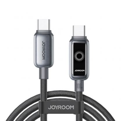 Здрав кабел с въжена оплетка с бързо зареждане за устройства с USB-C порт - Joyroom S-A55 StarFlight USB-C to USB-C Cable 100W (черен) (120 см)